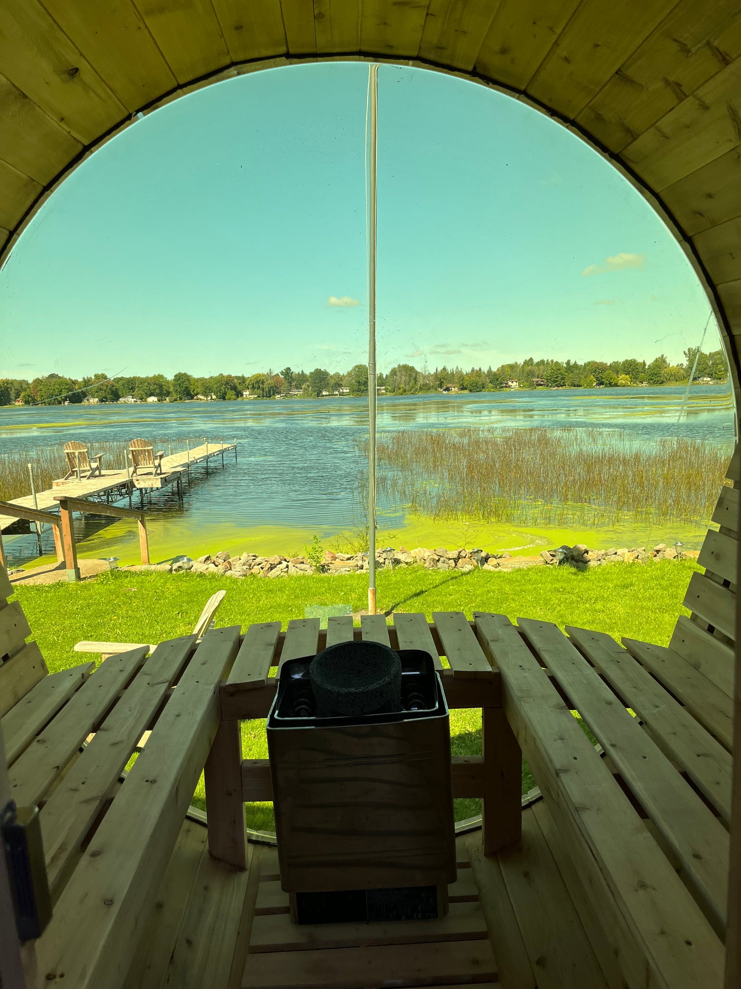 Barrel Sauna with Panoramic Window